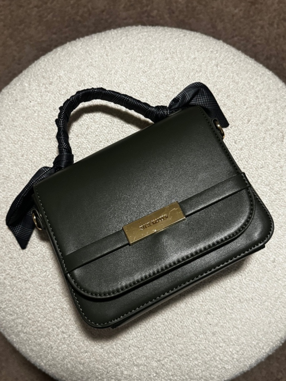 Steve Madden Structured Olive Green Crossbody Bag
